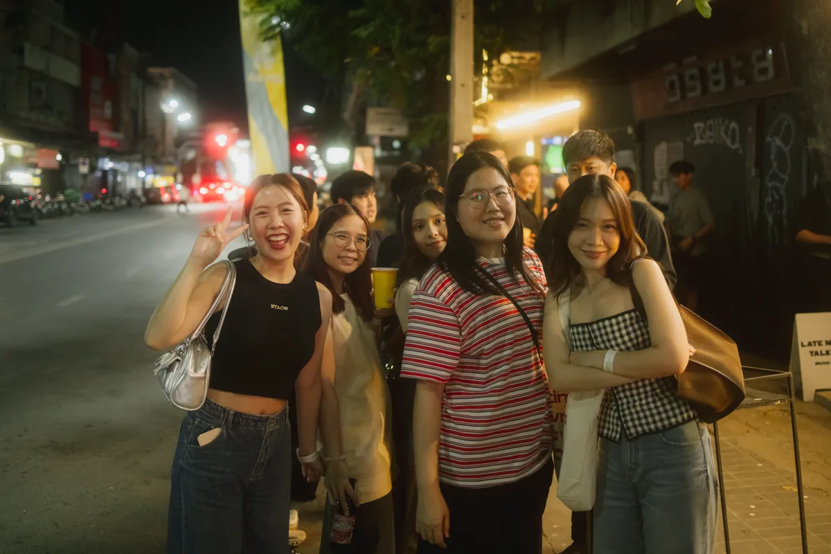Photo 18 of 45 — Black Valentine concert at LATE NIGHT TALKING MUSIC BAR Chiang Mai · Portrait · Bean Napason · Earth Patravee · Serious Bacon